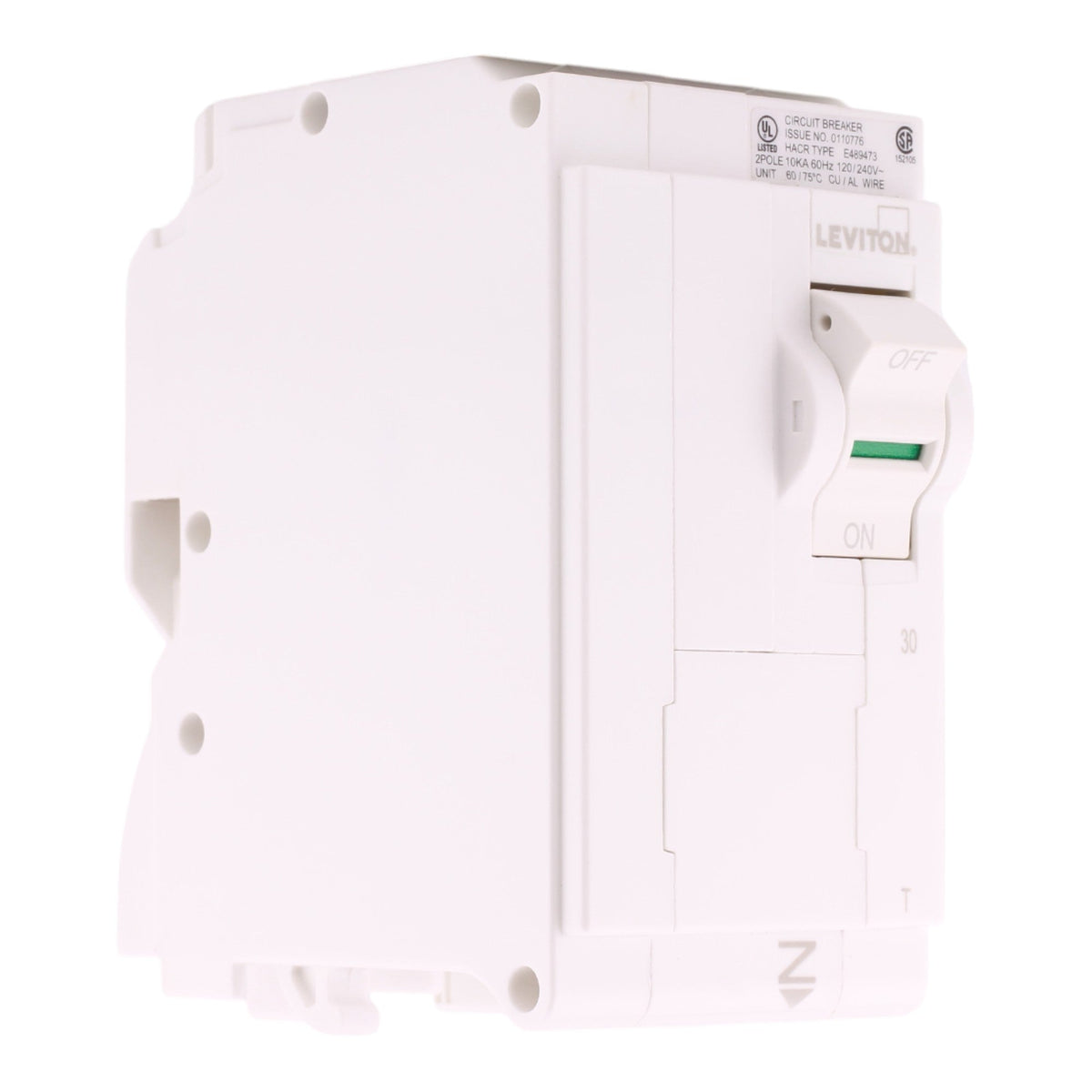 Leviton LB230-T 30A 2P 120/240V Thermal Magnetic Plug-On Neutral Circuit Breaker