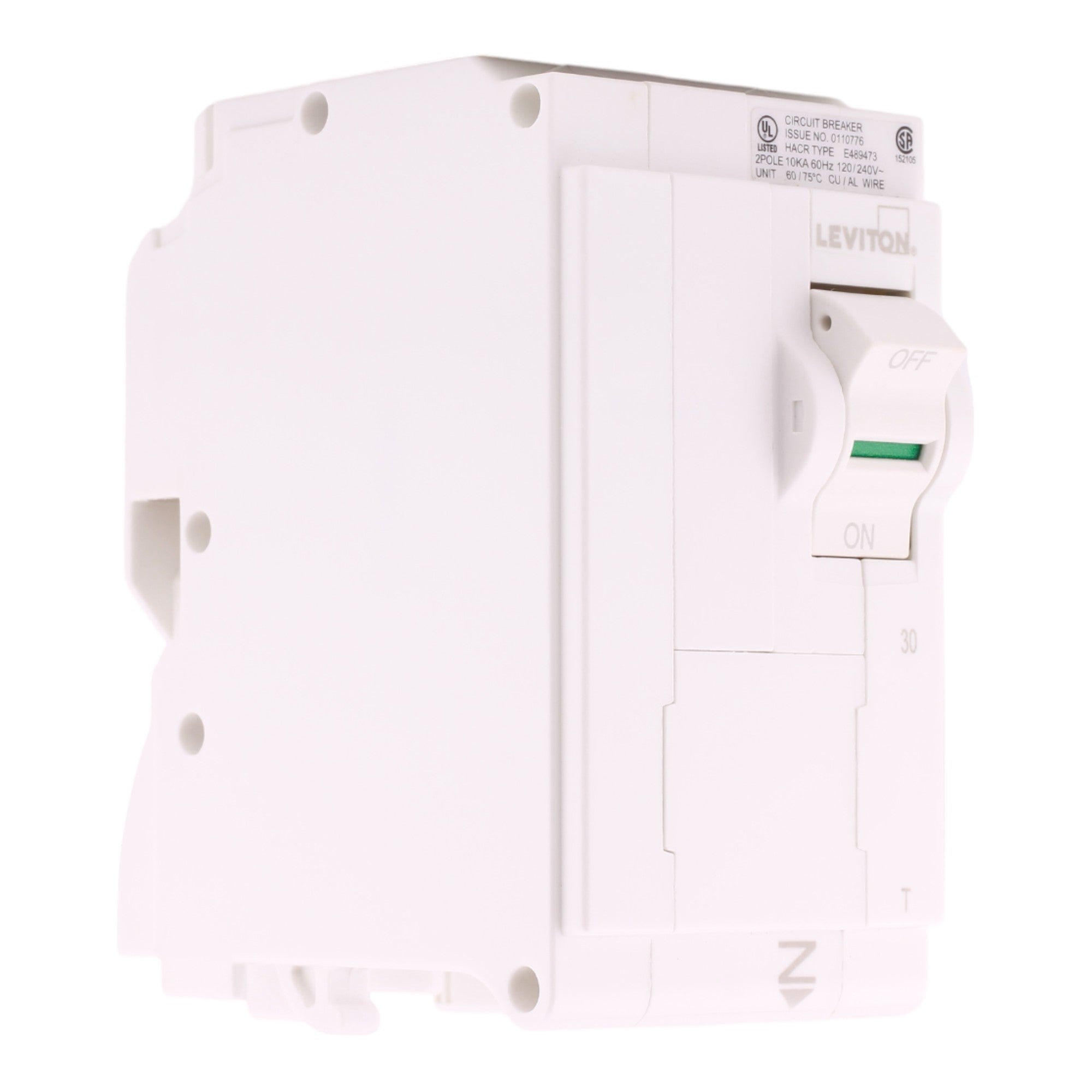 Leviton LB230-T 30A 2P 120/240V Thermal Magnetic Plug-On Neutral Circuit Breaker