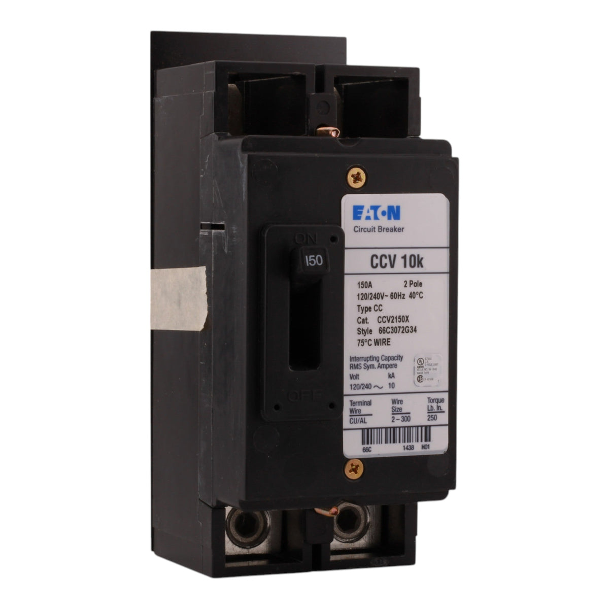 Eaton CCV2150X 150A 2P 120/240V 10kAIC Tenant Main Breaker