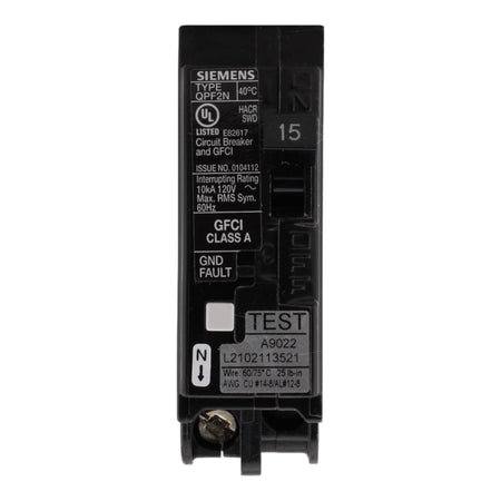Siemens QPF2N, QF115AN, 15A, 1P, 120V, GFCI, Plug-On Neutral, Circuit Breaker - Image 2