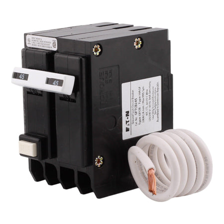 Eaton GFTCB245 45 Amp Double Pole 240V Pigtail-Neutral GFCI Ground Fault Circuit Breaker UL - Image 2
