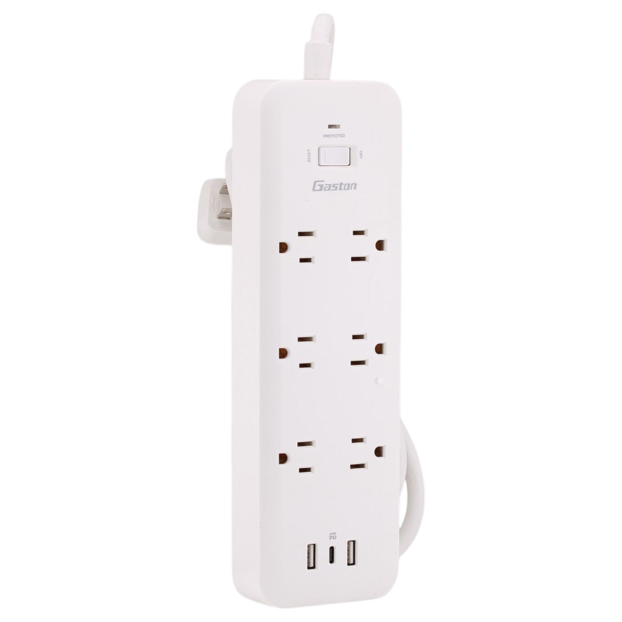 KMC Surge Strip 6 PD,GST20615-1405WA , 6-Outlet, 980J, 15A, 125V, 4ft, USB-C PD 30W, Surge Protector