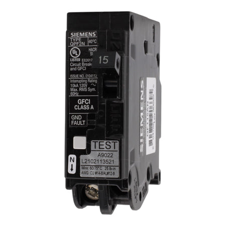 Siemens QPF2N, QF115AN, 15A, 1P, 120V, GFCI, Plug-On Neutral, Circuit Breaker - Image 3