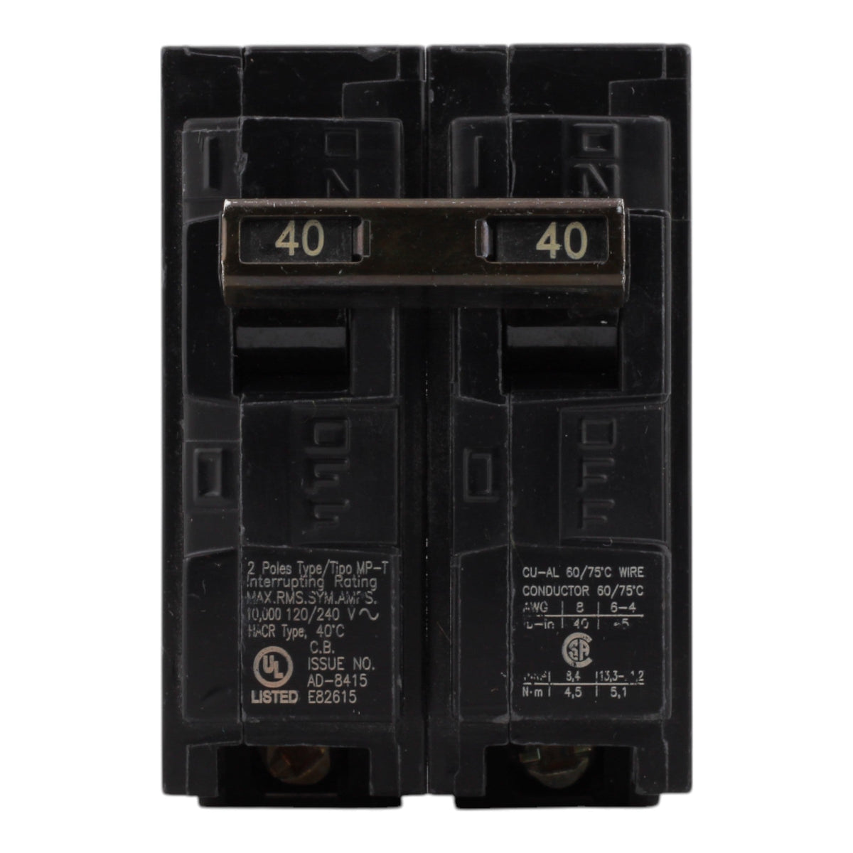 Murray MP240 40A 120/240V 2-Pole Miniature Thermal Magnetic Circuit Breaker, Compatible with Murray and Siemens Load Centers - Image 2