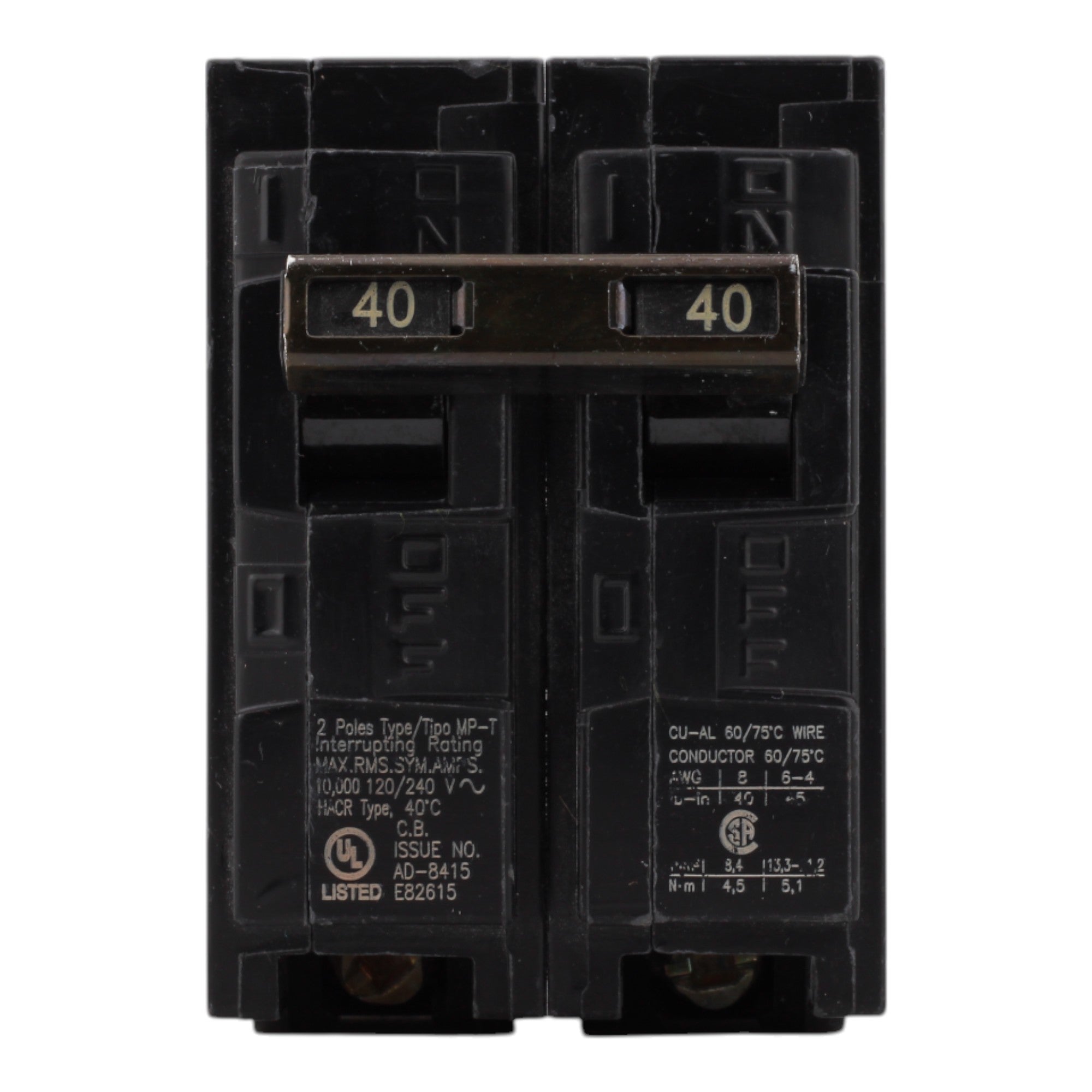 Murray MP240 40A 120/240V 2-Pole Miniature Thermal Magnetic Circuit Breaker, Compatible with Murray and Siemens Load Centers - Image 2