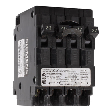 Siemens Q22040CT, 20-40A, 120/240V, Duplex/Triplex/Quadplex Circuit Breaker, Thermal Magnetic, 10kA Interrupt Rating