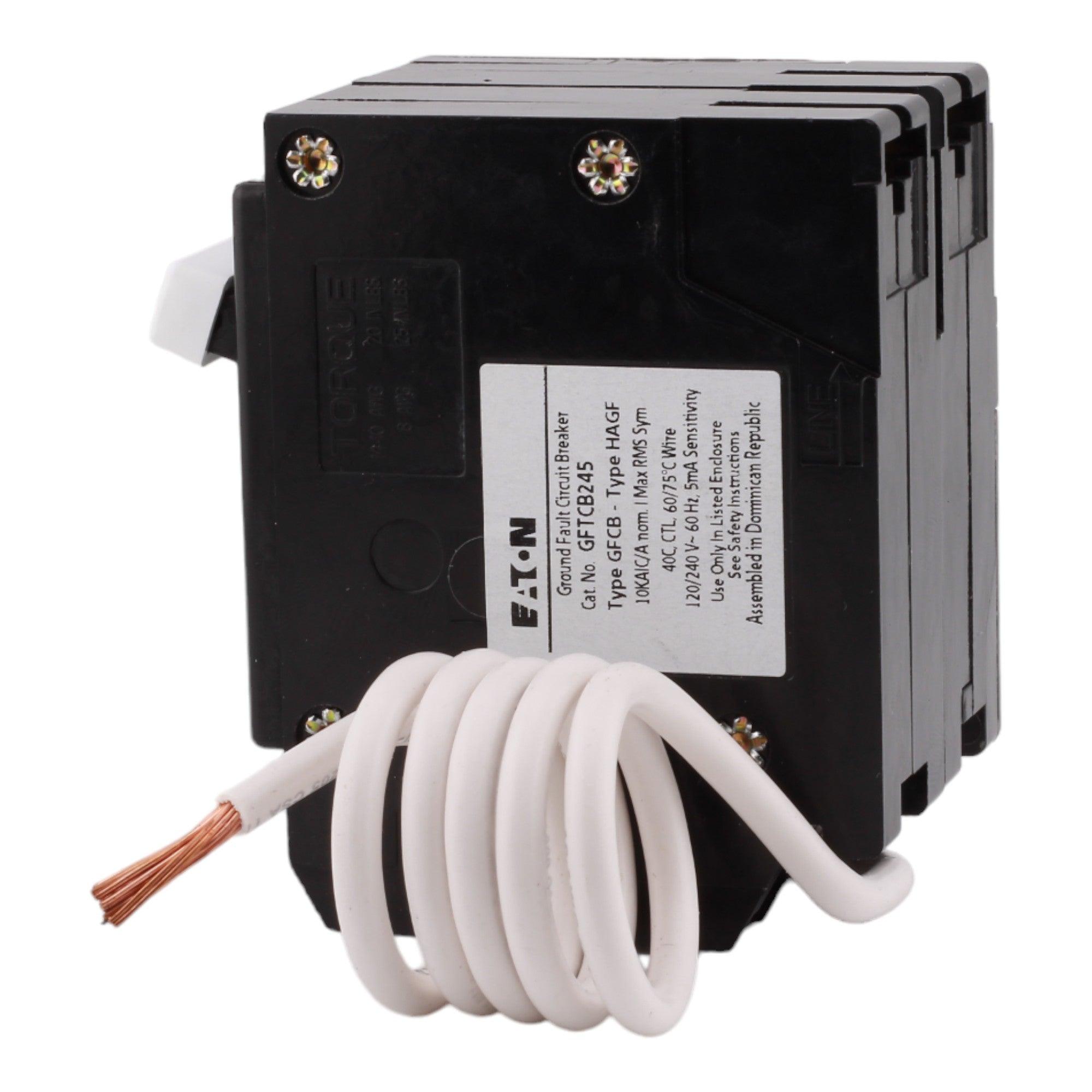 Eaton GFTCB245 45 Amp Double Pole 240V Pigtail-Neutral GFCI Ground Fault Circuit Breaker UL - Image 4
