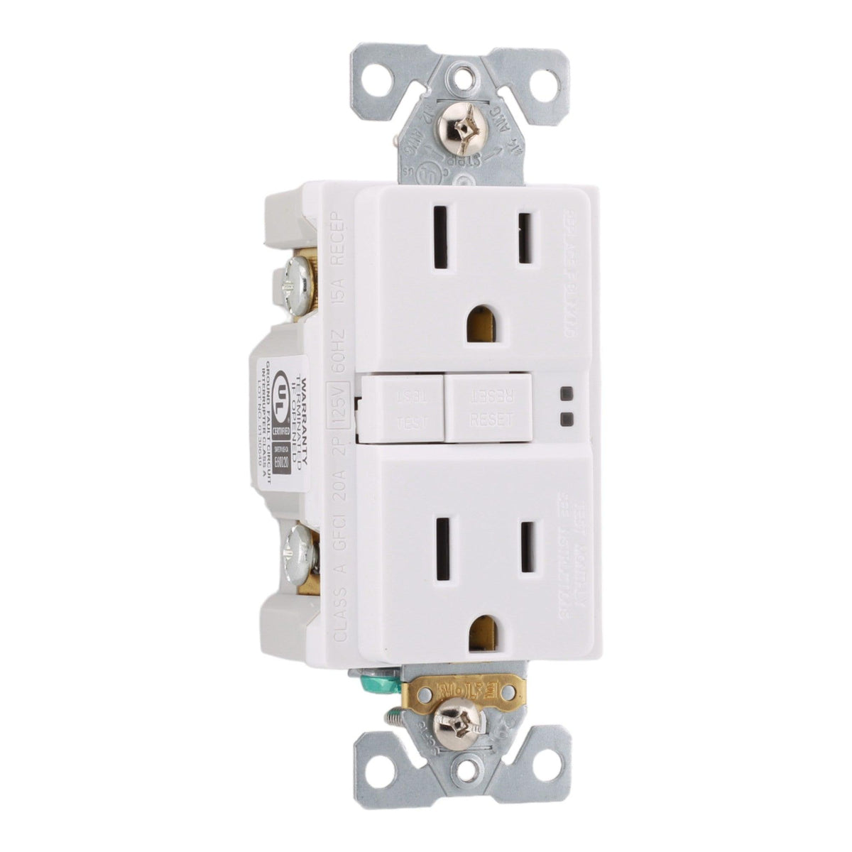 Eaton TRSGF15W 15 Amp Tamper-Resistant with Cover Self-Test GFCI 125V, White, UL Listed - Image 4