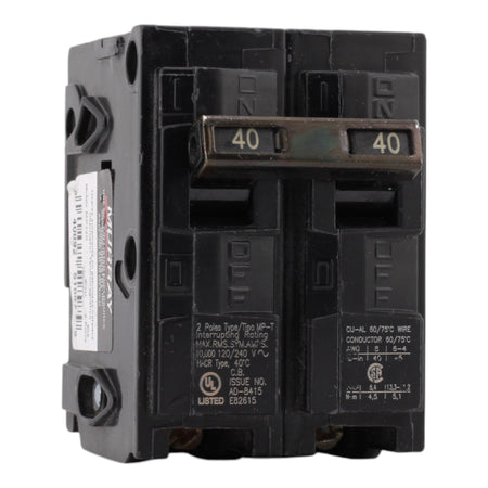 Murray MP240 40A 120/240V 2-Pole Miniature Thermal Magnetic Circuit Breaker, Compatible with Murray and Siemens Load Centers