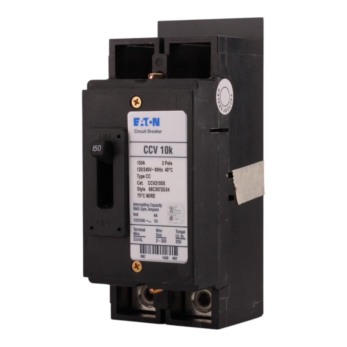 Eaton CCV2150X 150A 2P 120/240V 10kAIC Tenant Main Breaker - Image 7