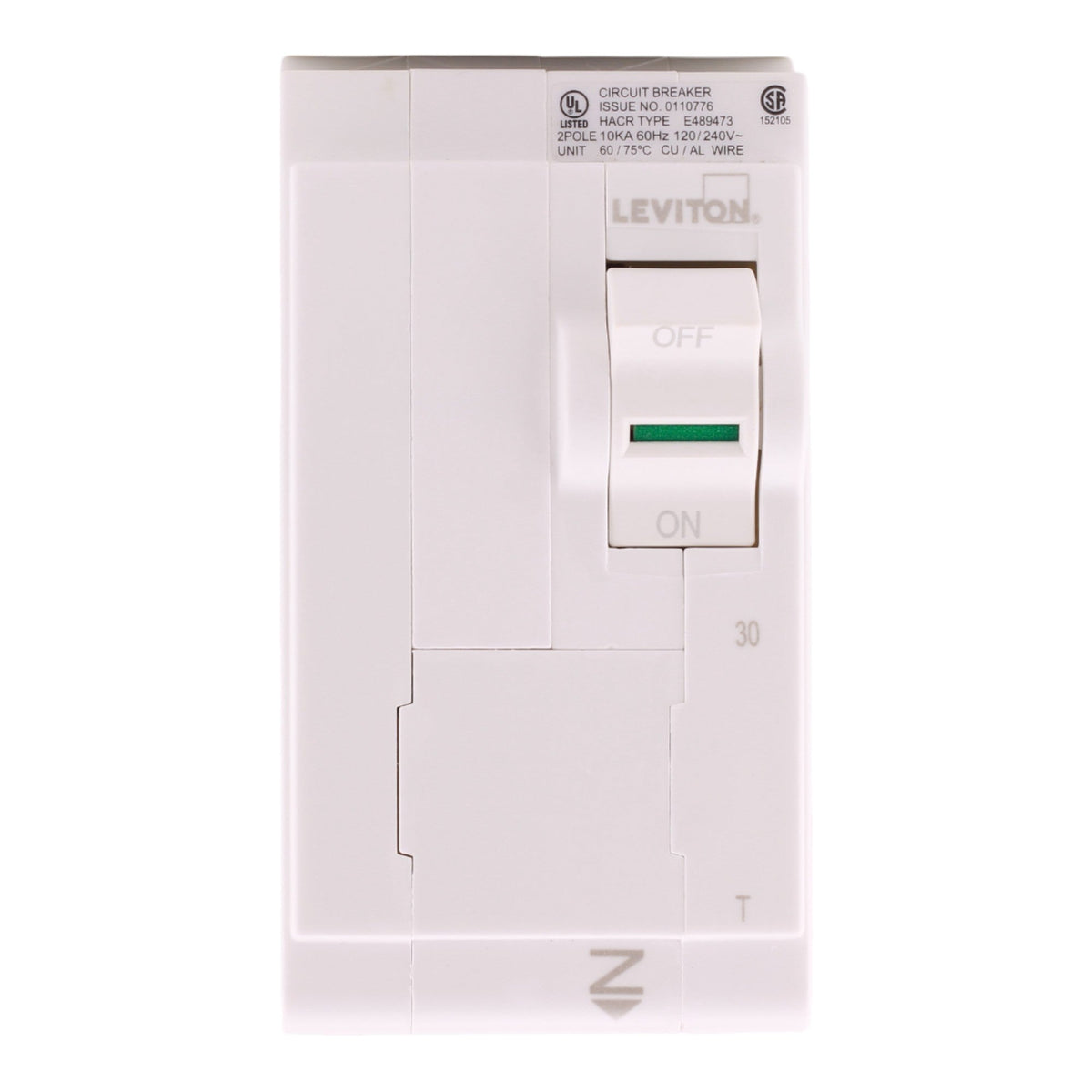 Leviton LB230-T 30A 2P 120/240V Thermal Magnetic Plug-On Neutral Circuit Breaker - Image 2