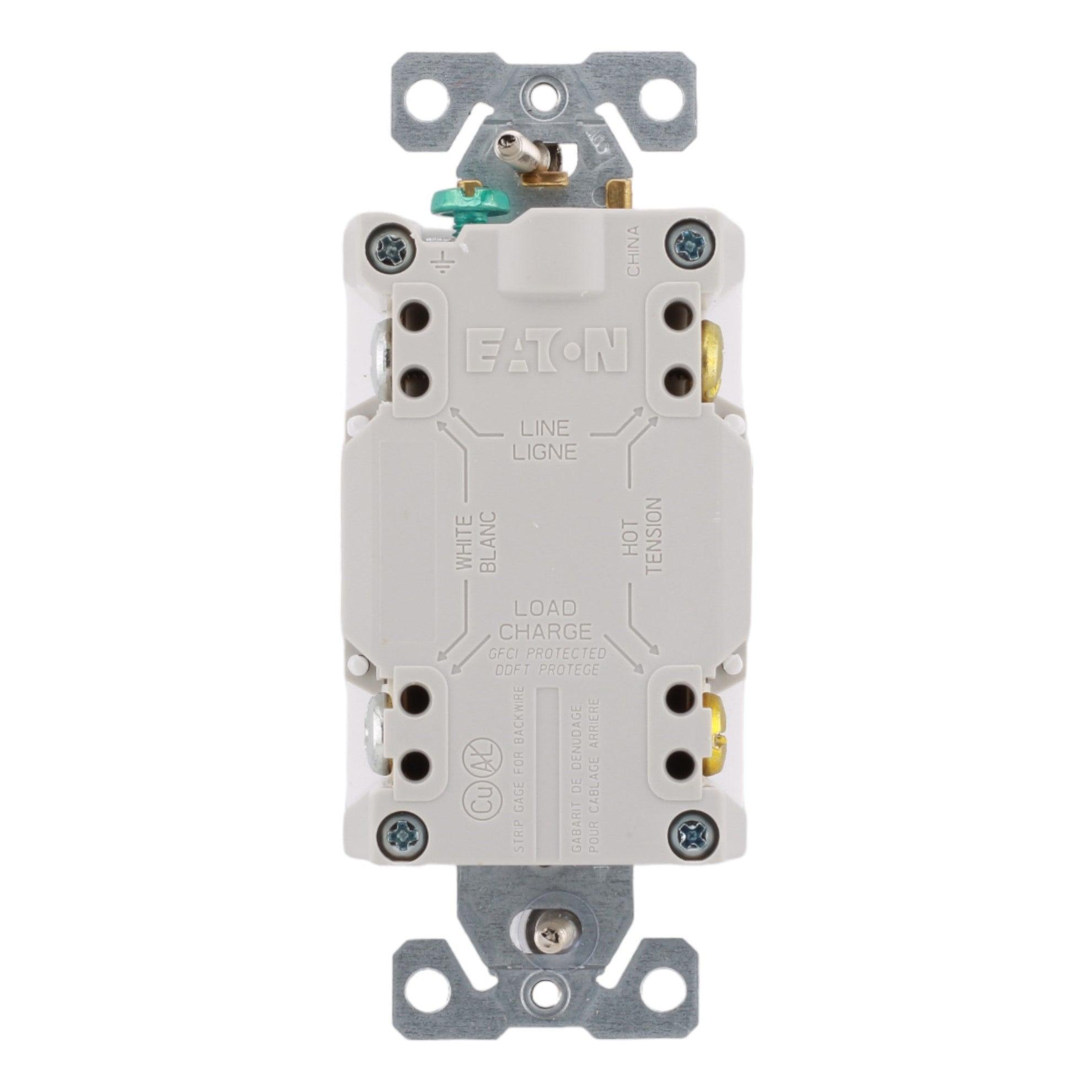 Eaton TRSGF15W 15 Amp Tamper-Resistant with Cover Self-Test GFCI 125V, White, UL Listed - Image 5