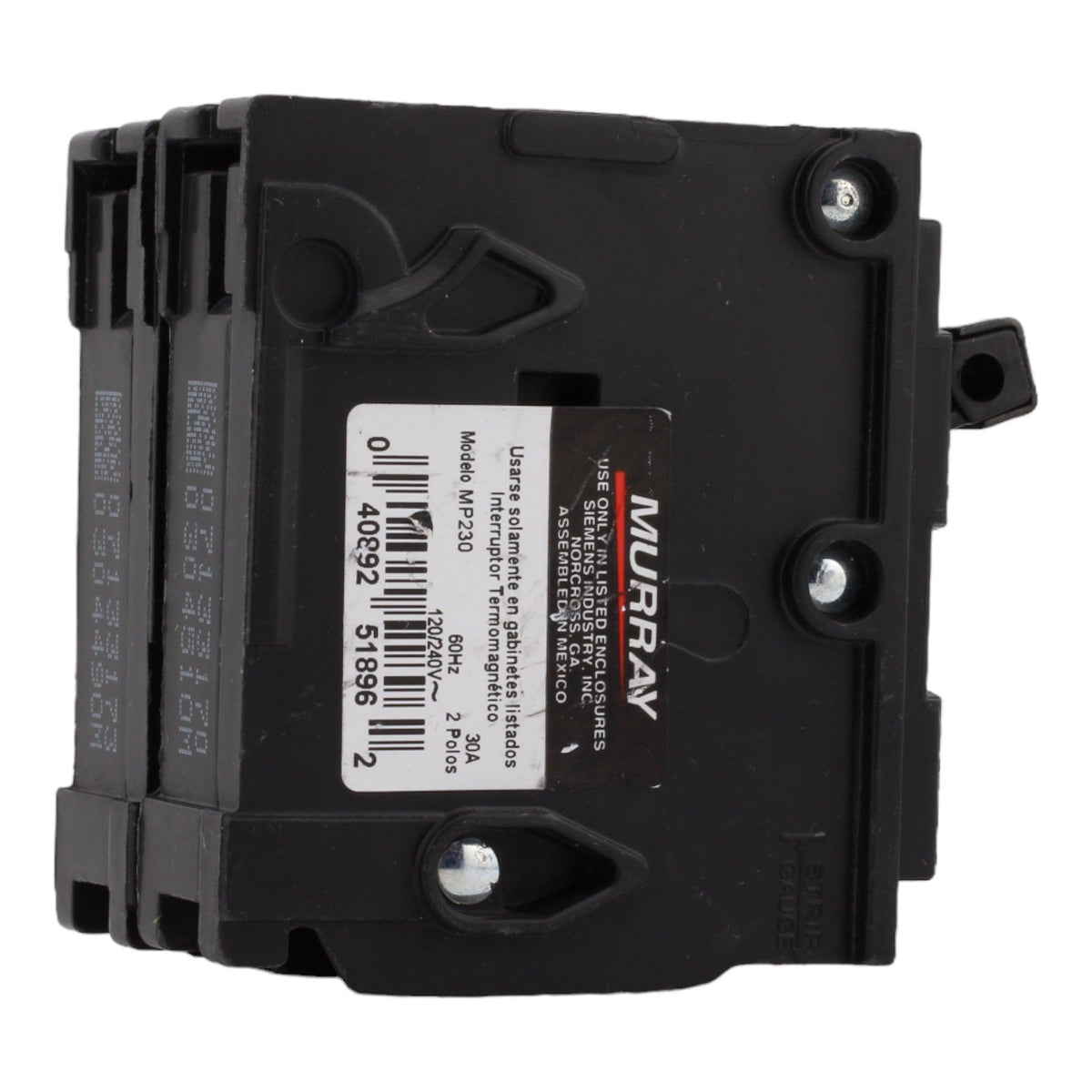 Murray MP230 30 Amp Double Pole Circuit Breaker, Thermal Magnetic Trip, 120/240V, Plug-In, UL Listed - Image 5