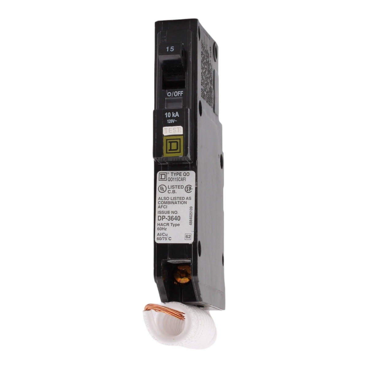 Square D QO115CAFI 15 Amp Single Pole 120V Pigtail-Neutral AFCI Arc Fault Circuit Breaker UL - Image 2