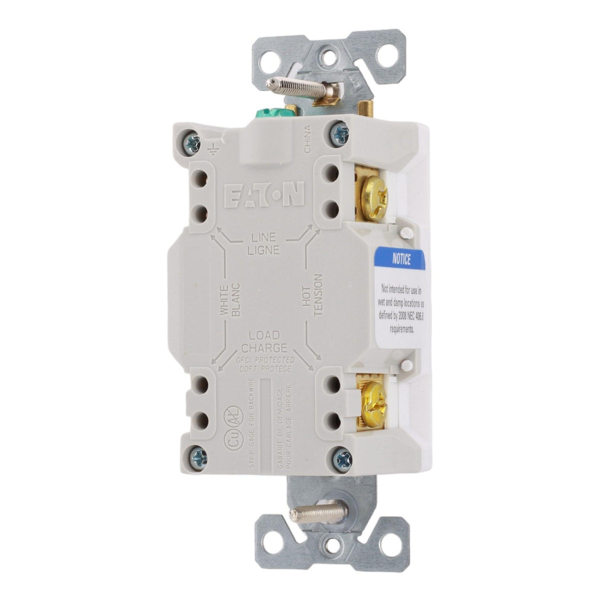 Eaton TRSGF15W 15 Amp Tamper-Resistant with Cover Self-Test GFCI 125V, White, UL Listed - Image 6