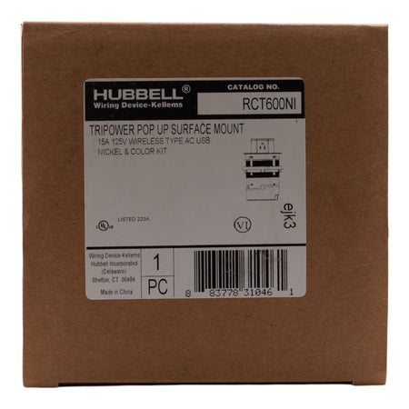 Hubbell RCT600NI 15A Tri-Power Pop-Up Counter Receptacle, Nickel - Image 2
