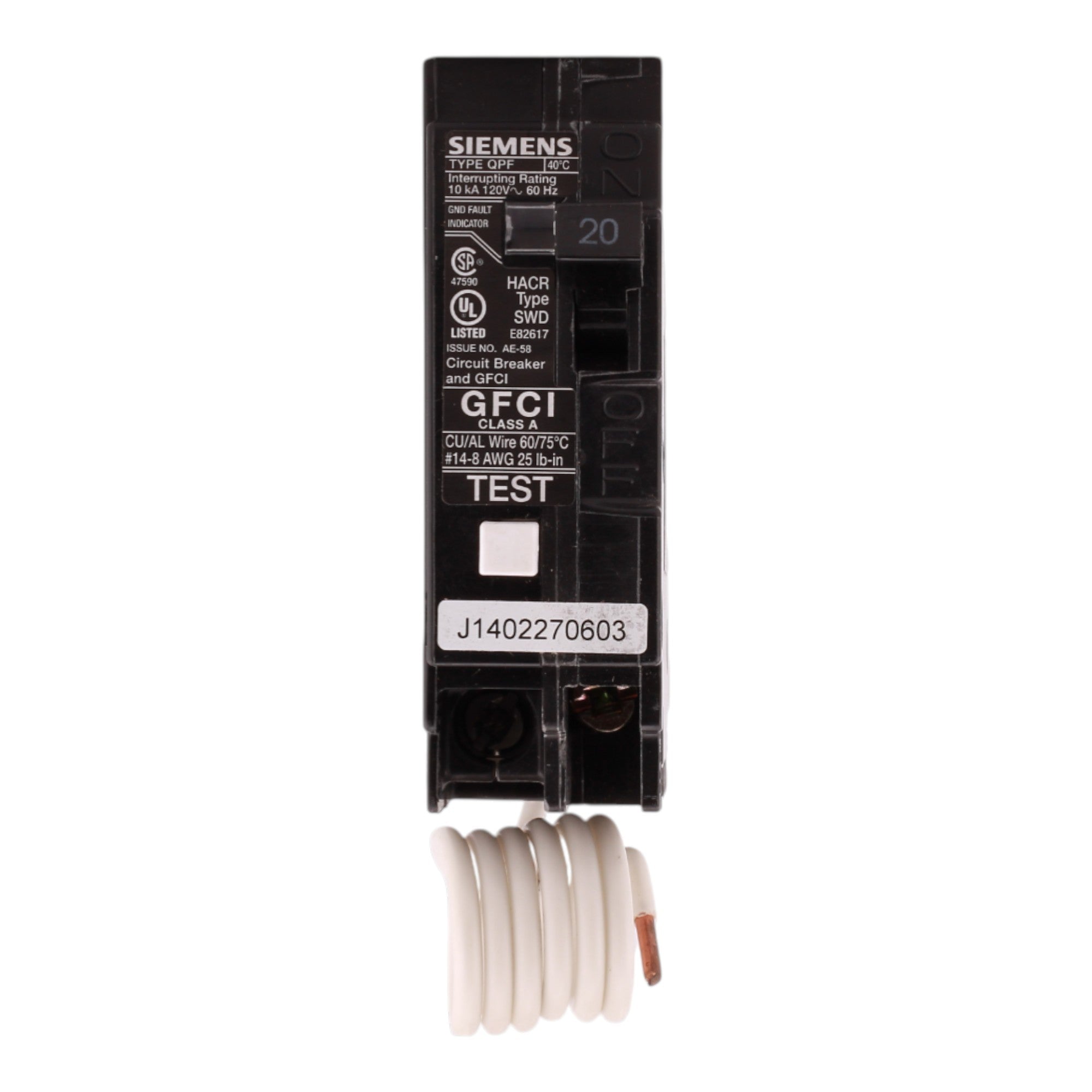 Siemens QF120 20A 1P 120V GFCI Plug-On Neutral Circuit Breaker - Image 4