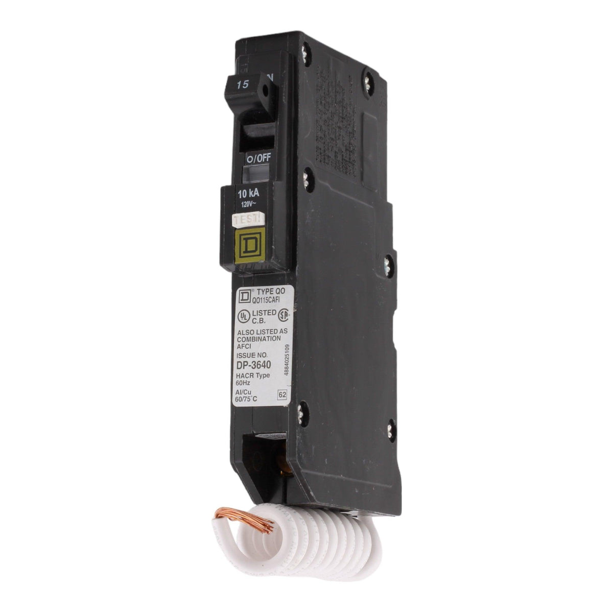 Square D QO115CAFI 15 Amp Single Pole 120V Pigtail-Neutral AFCI Arc Fault Circuit Breaker UL - Image 3