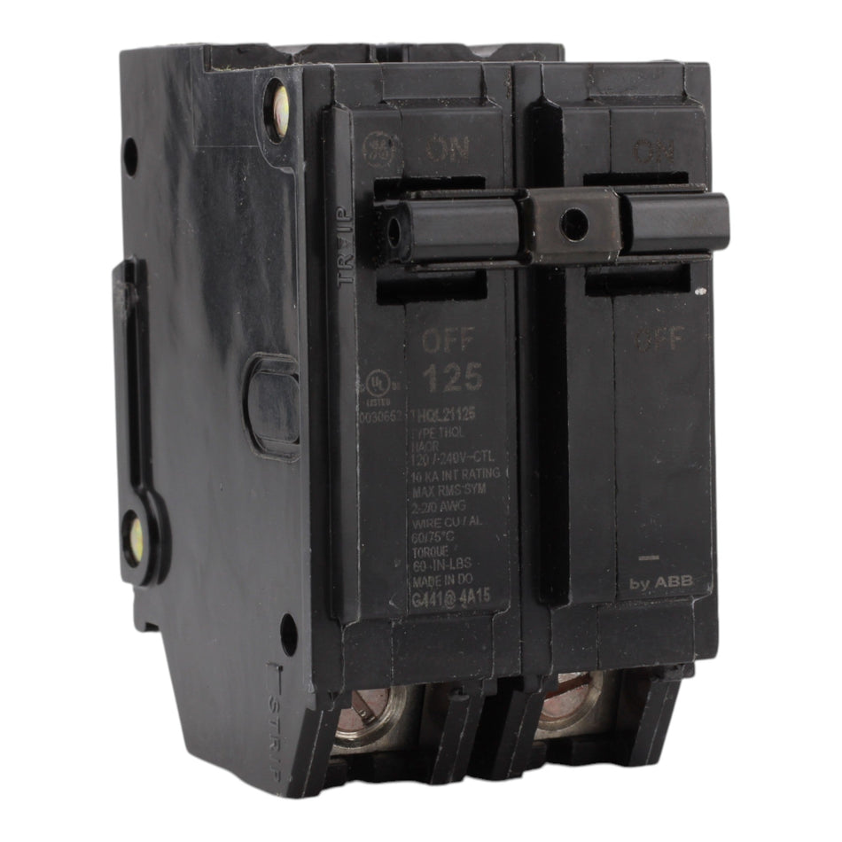 GE THQL21125 125A 2P 120/240V Q-Line Plug-In Circuit Breaker