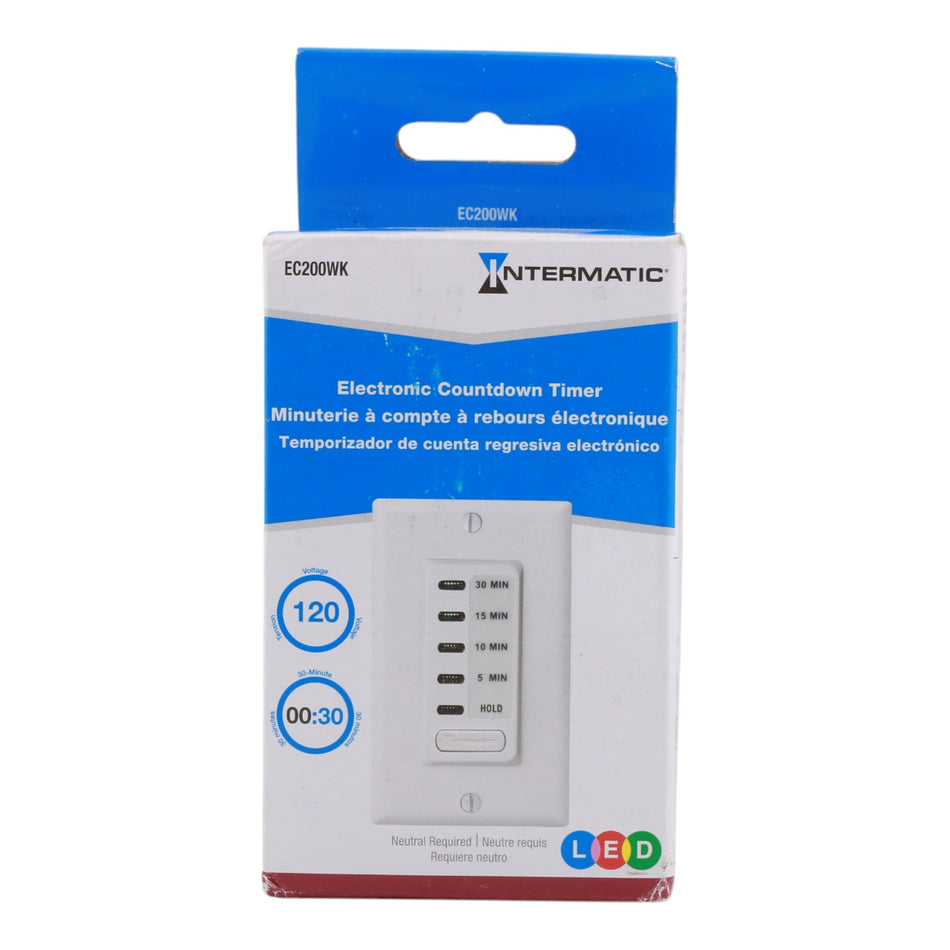 Intermatic EC200WK 15A 120V Electronic Countdown Timer White - Image 2
