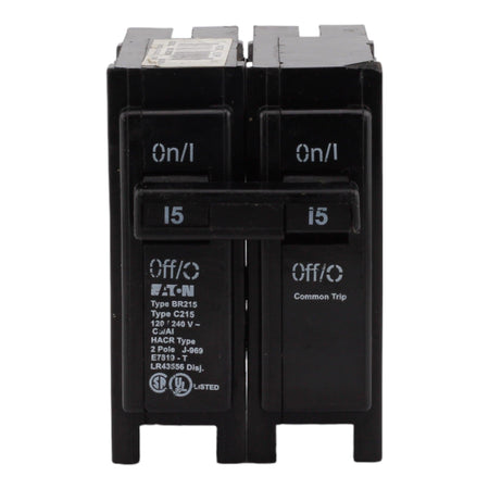 Eaton BR215 15 Amp Double Pole 240V Plug-In Standard Trip Circuit Breaker UL - Image 2