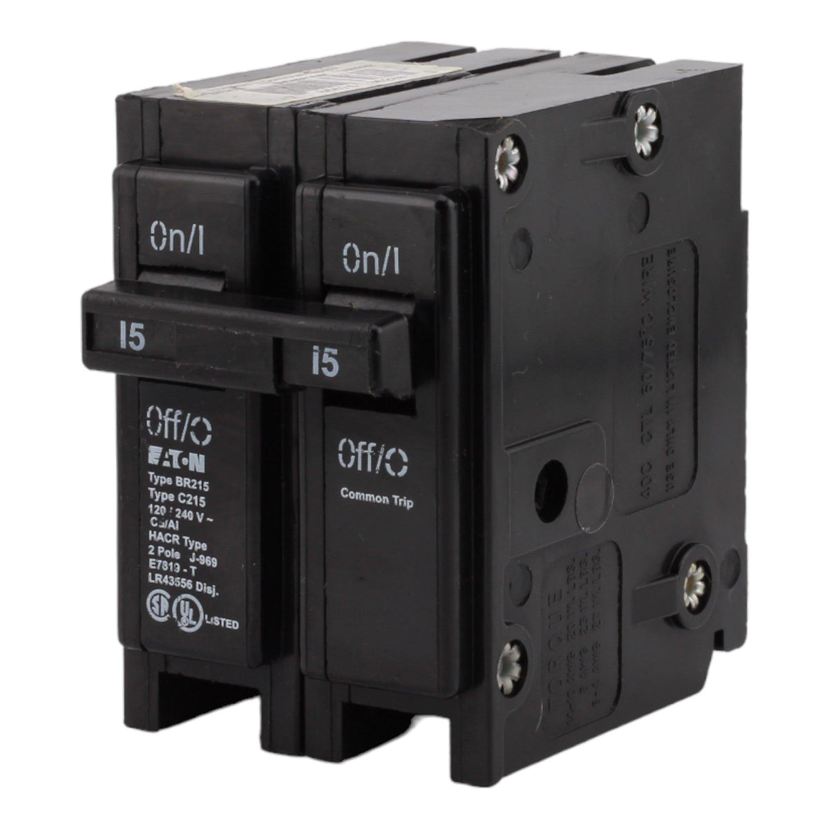 Eaton BR215 15 Amp Double Pole 240V Plug-In Standard Trip Circuit Breaker UL - Image 3