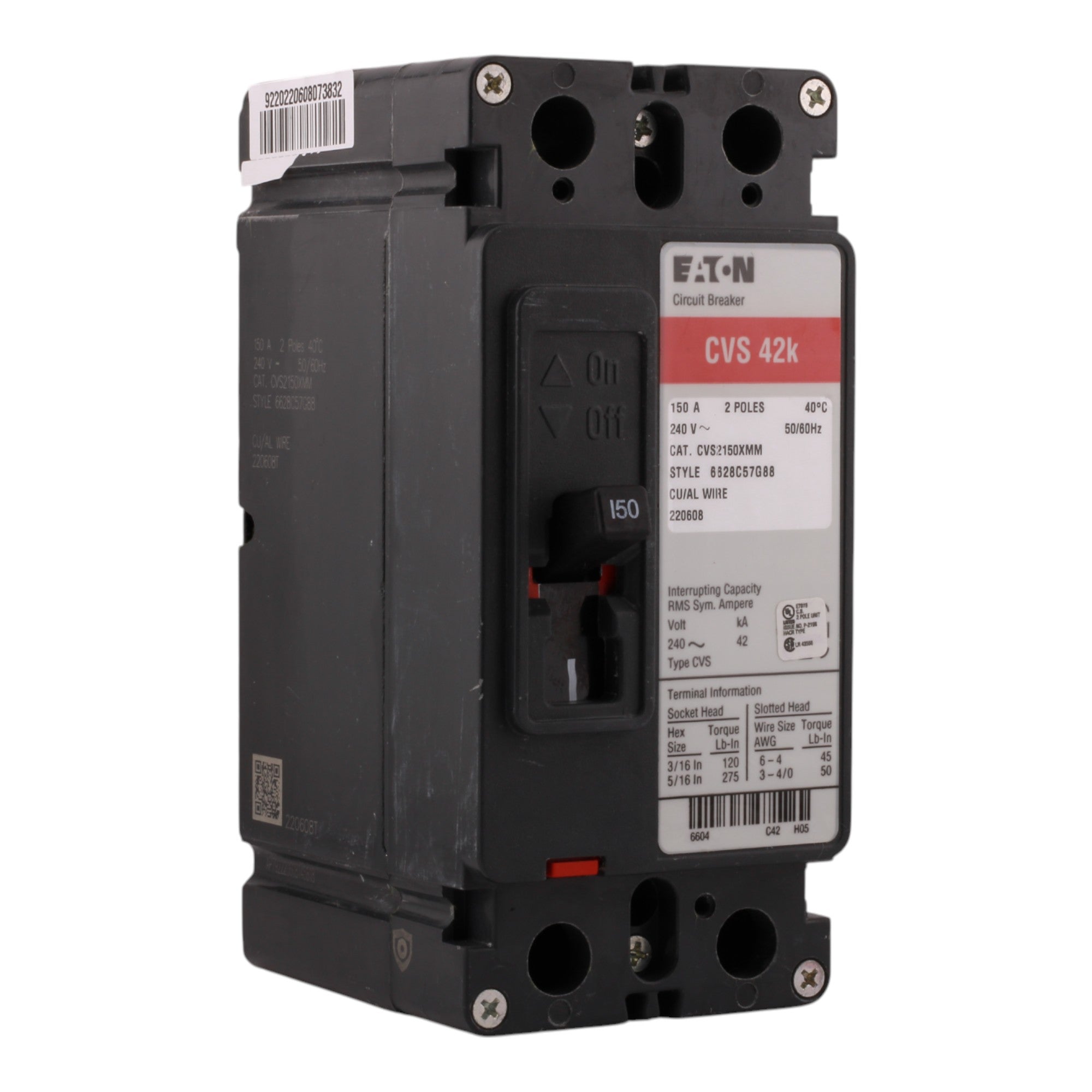 Eaton CVS2150XMM 150A 2P 42kAIC Molded Case Circuit Breaker