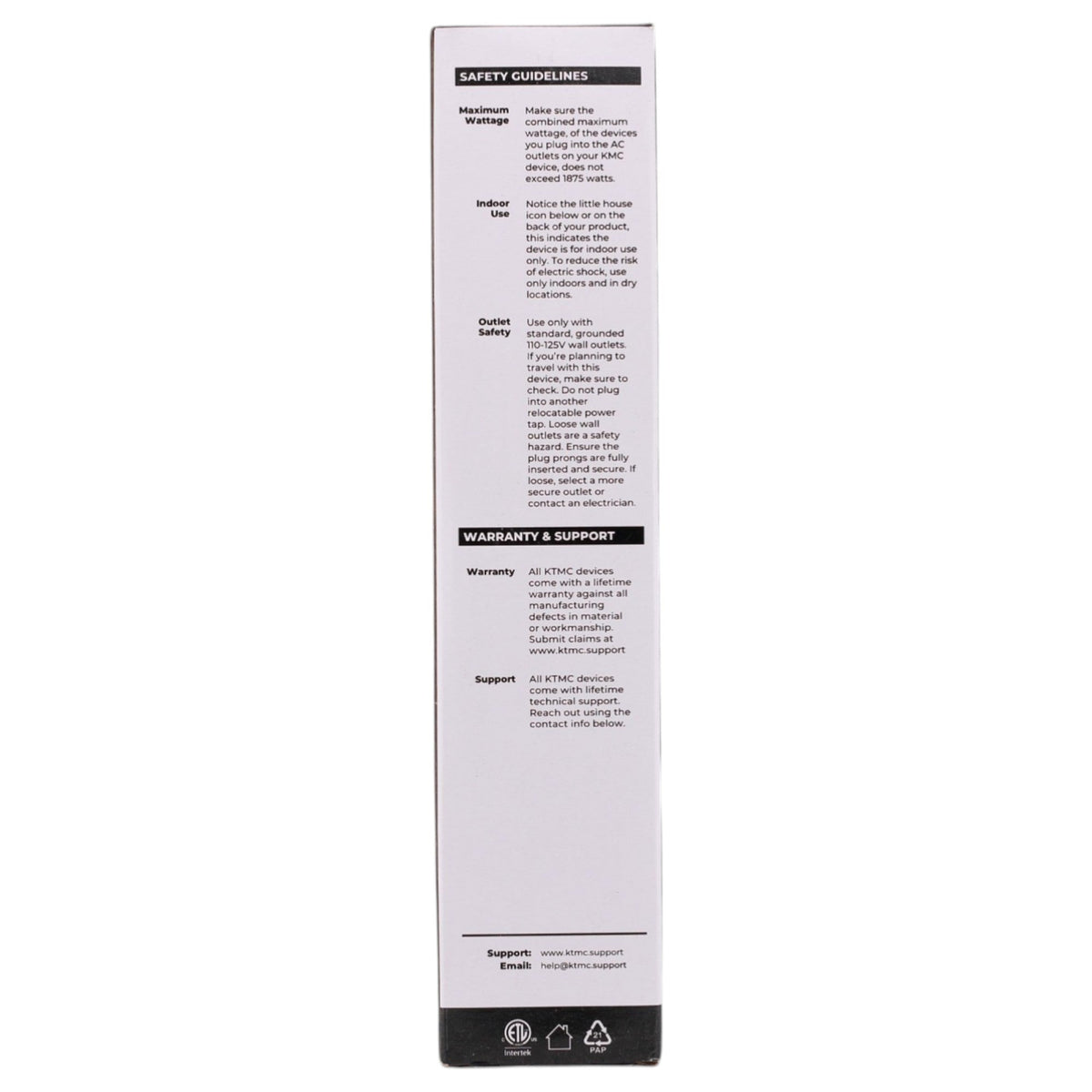 KMC Surge Strip 6 Braided, 10640, 6-Outlet, 840J, 15A, 125V, 6ft, Surge Protector, White - Image 4