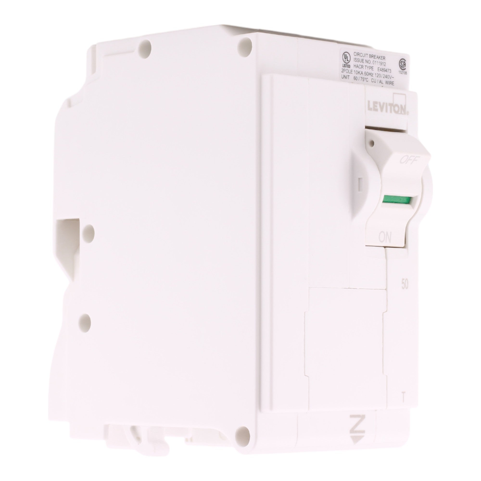 Leviton LB250-T 50A 2P 120/240V Standard Plug-On Neutral Breaker - Image 3