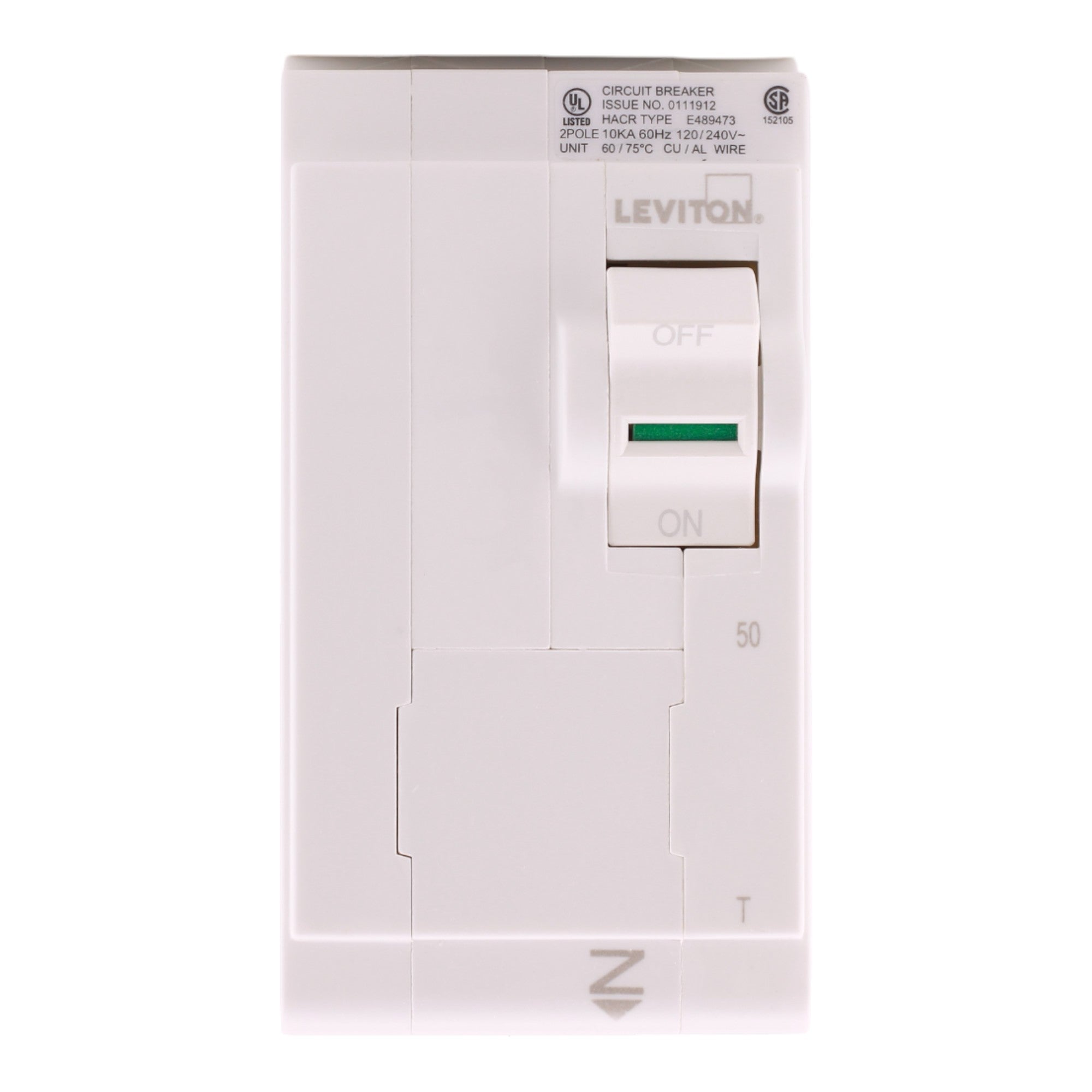 Leviton LB250-T 50A 2P 120/240V Standard Plug-On Neutral Breaker - Image 2