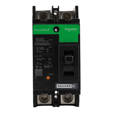 Square D QDL22175 Circuit breaker  PowerPacT Q, 175A, 2 pole, 240VAC, 25kA, lugs, thermal magnetic, 80% - Image 3