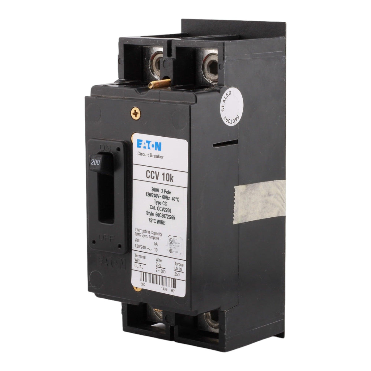 Eaton CCV2200 200 Amp Double Pole Main Bolt-On Circuit Breaker - 120/240V, UL Listed - Image 2