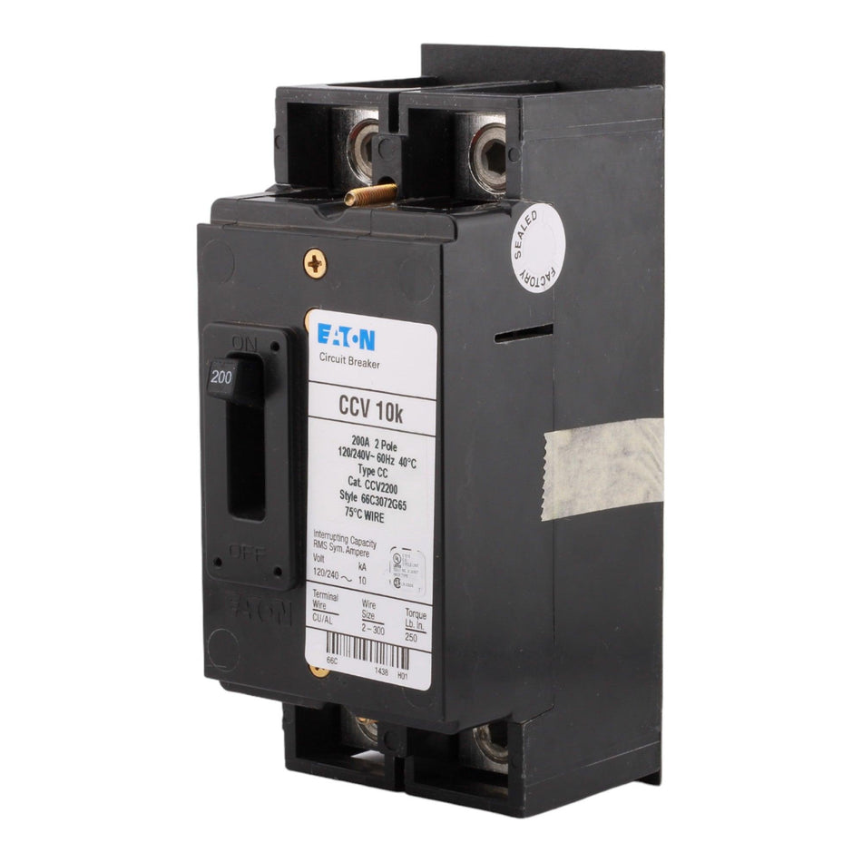 Eaton CCV2200 200 Amp Double Pole Main Bolt-On Circuit Breaker - 120/240V, UL Listed - Image 2