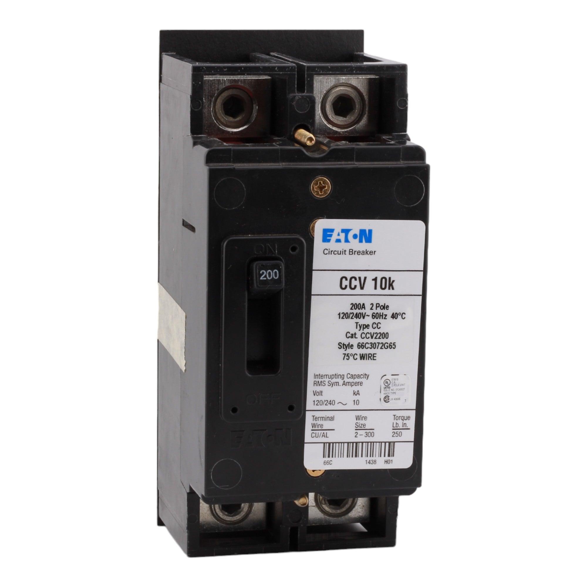 Eaton CCV2200 200 Amp Double Pole Main Bolt-On Circuit Breaker - 120/240V, UL Listed - Image 3