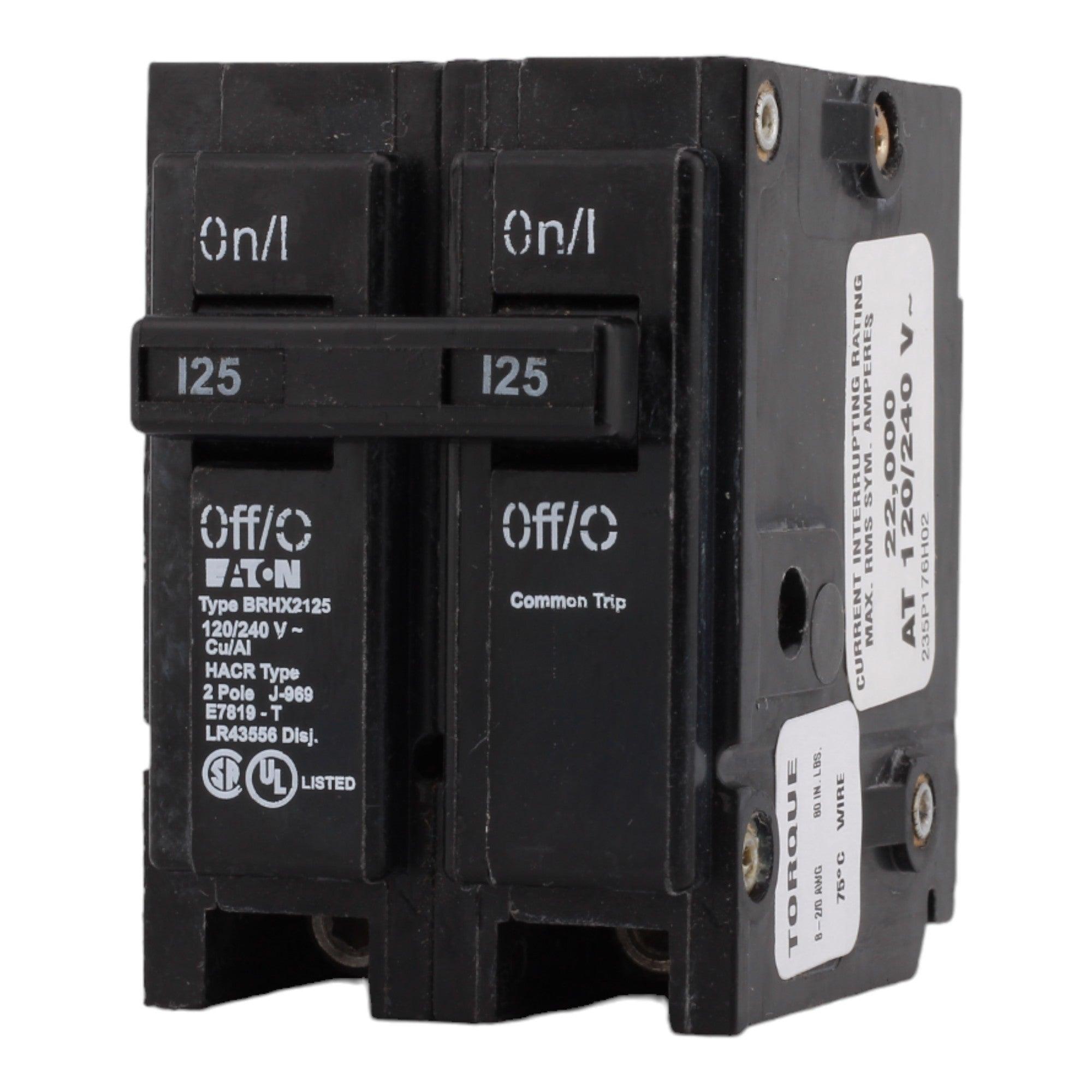 Eaton BRHX2125 125 Amp Double Pole 240V Plug-In Standard Trip Circuit Breaker UL - Image 3
