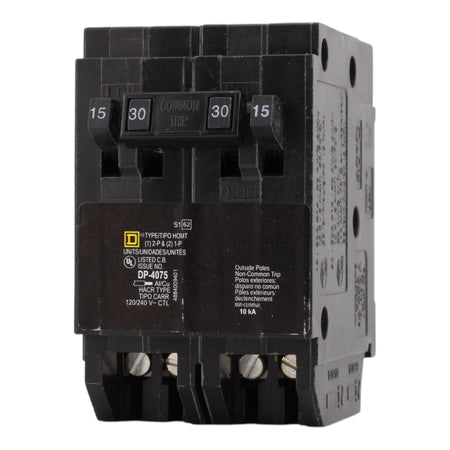 Square D HOMT1515230 15 Amps/30 Amps 120/240 Volts Quad Tandem Circuit Breaker, Plug-In Mount, For Homeline Panels - Image 3