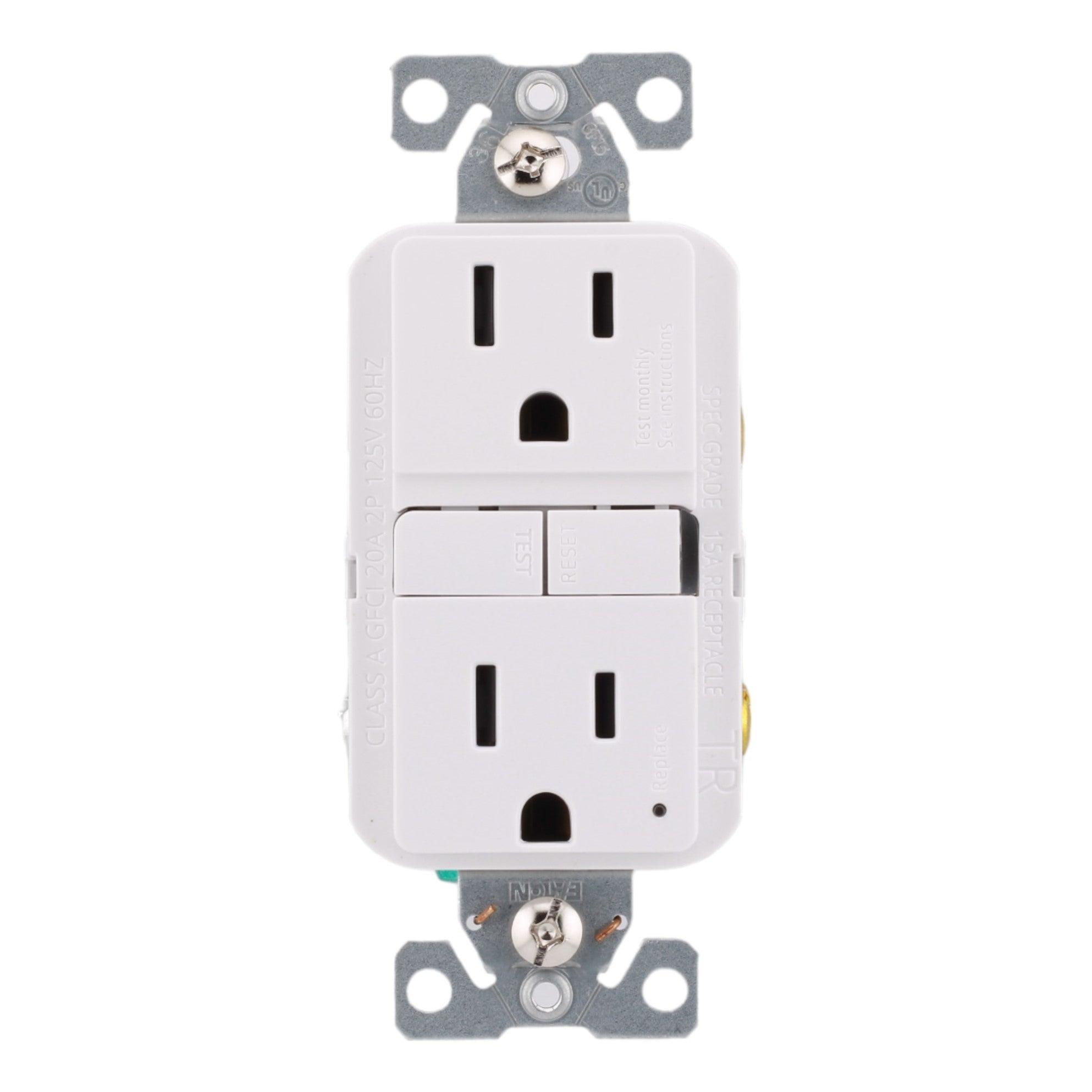 Eaton TRGF15W 15 Amp Tamper-Resistant GFCI Receptacle 125V, White, Self-Test, UL Listed - Image 2