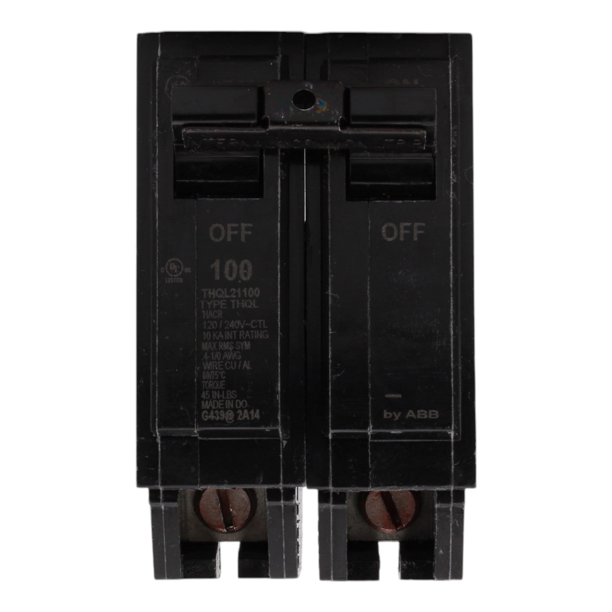 GE THQL21100 100 Amps 120/240 Volts Two-Pole Standard Circuit Breaker Plug-In for Load Centers - Image 2