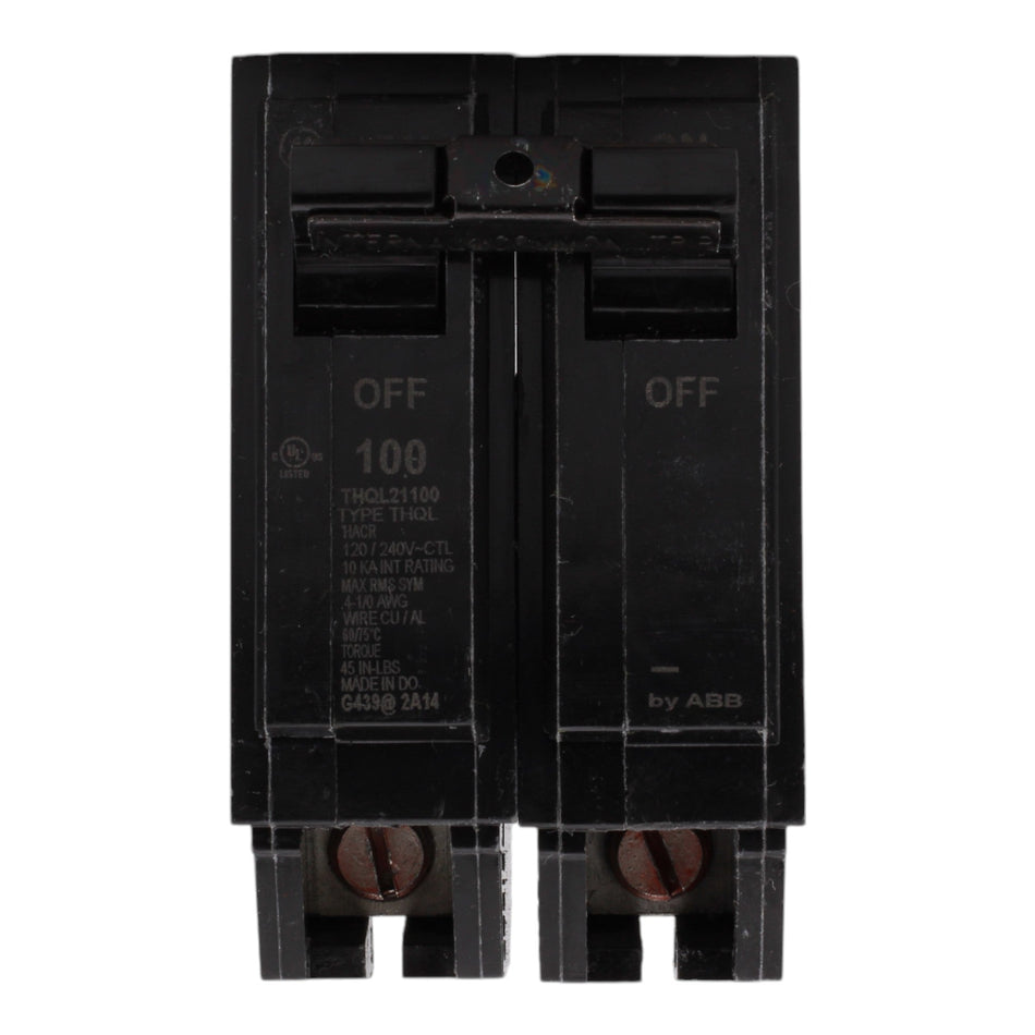 GE THQL21100 100 Amps 120/240 Volts Two-Pole Standard Circuit Breaker Plug-In for Load Centers - Image 2