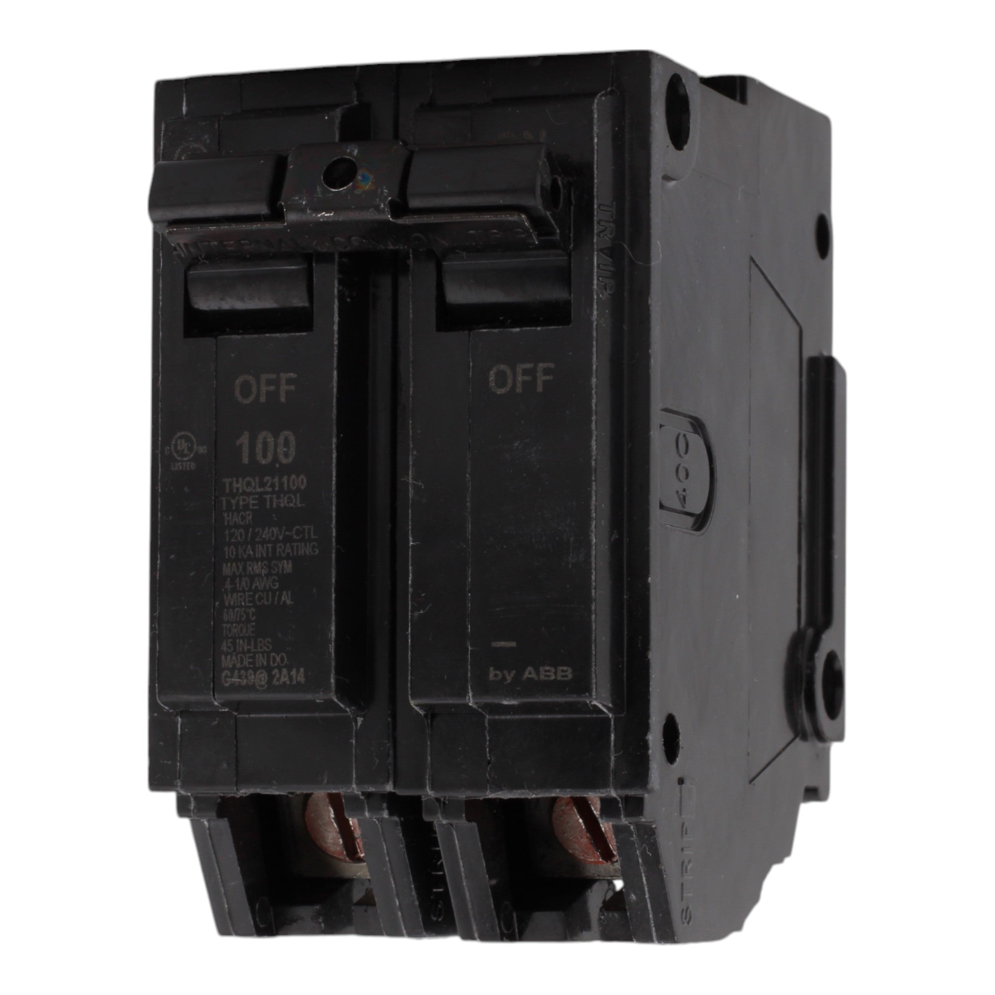 GE THQL21100 100 Amps 120/240 Volts Two-Pole Standard Circuit Breaker Plug-In for Load Centers - Image 3