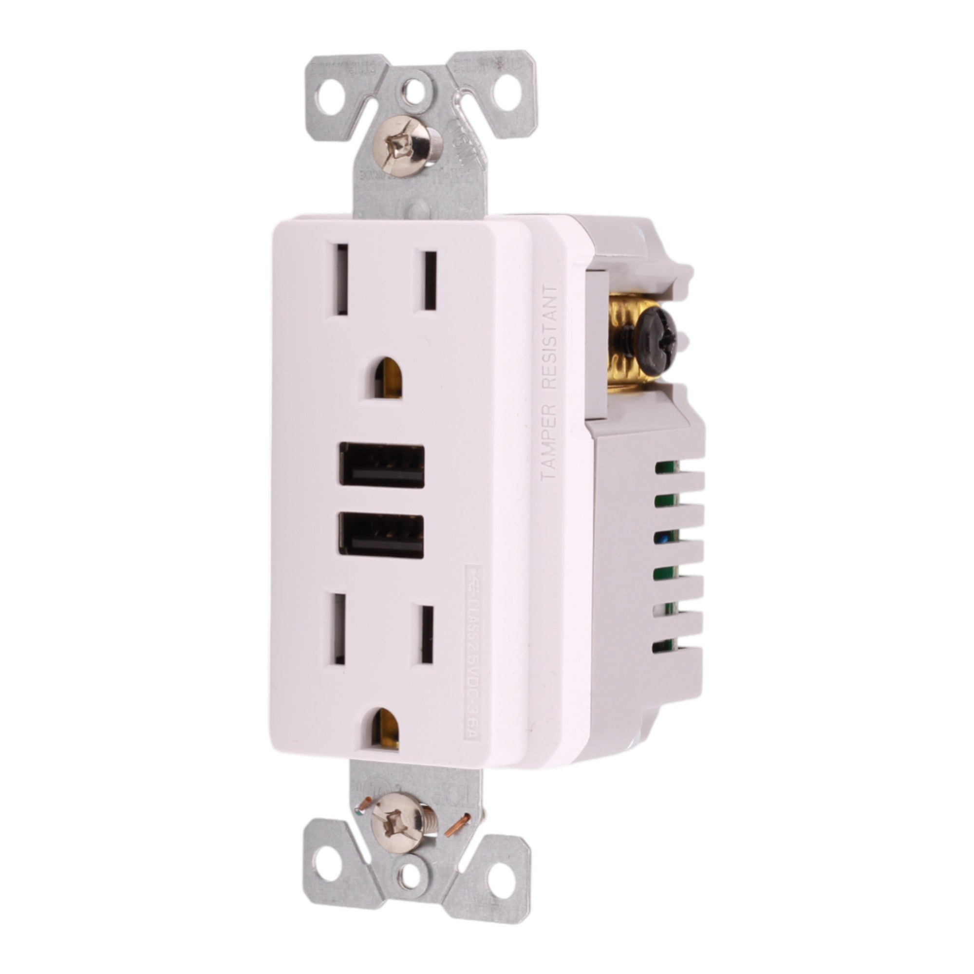 Eaton TR7765W 15A 125V USB Charger Duplex Receptacle White Flush Mount - Image 7