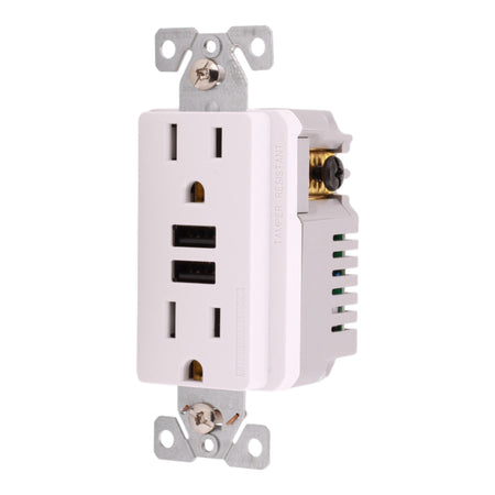 Eaton TR7765W 15A 125V USB Charger Duplex Receptacle White Flush Mount - Image 7