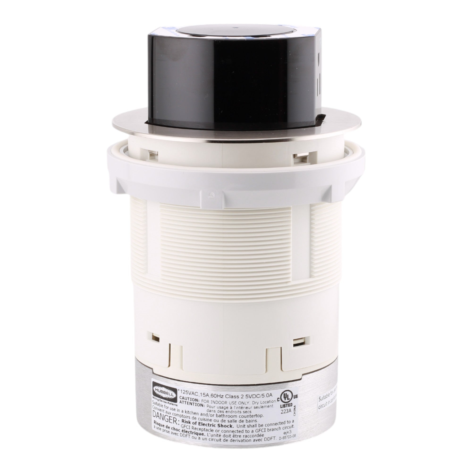 Hubbell RCT600NI 15A Tri-Power Pop-Up Counter Receptacle, Nickel - Image 8