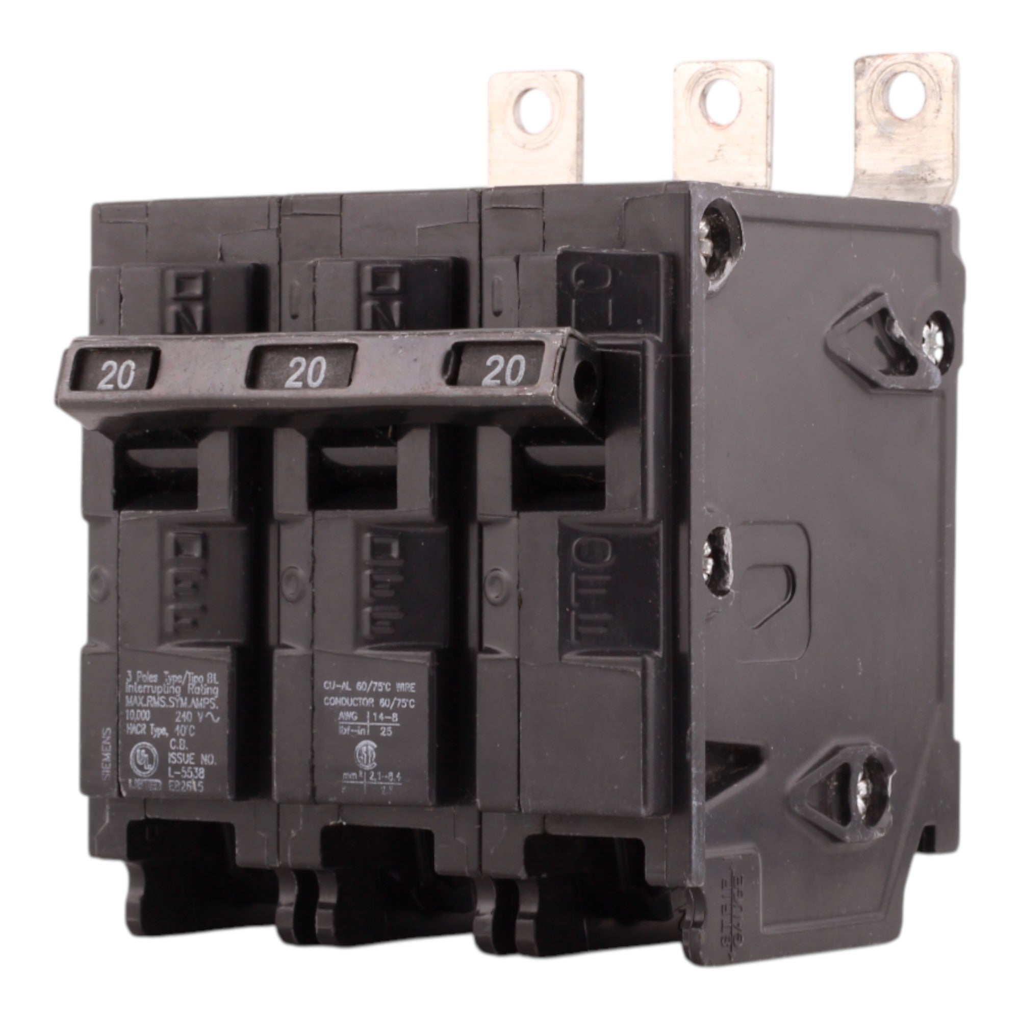 Siemens BL B320 20A 3P 240V Thermal Magnetic Circuit Breaker - Image 2