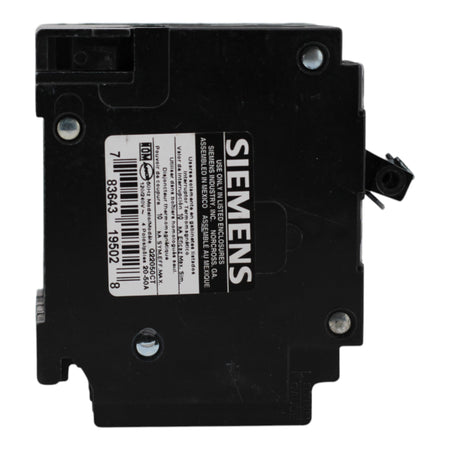 Siemens Q22050CT 20/50A 1P/2P 120/240V Triplex Circuit Breaker - Image 3
