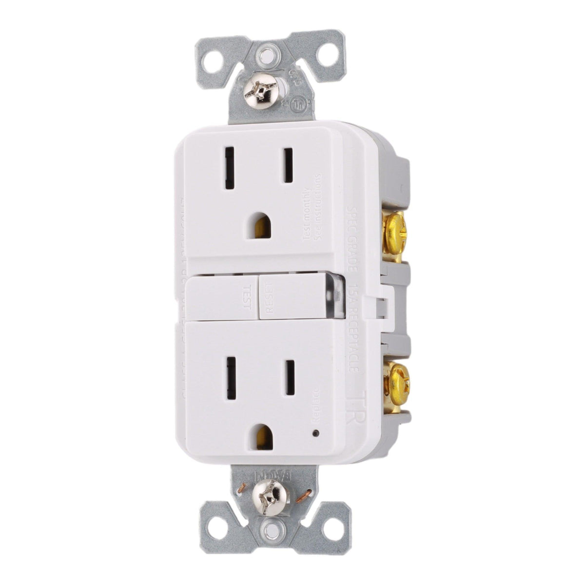 Eaton TRGF15W 15 Amp Tamper-Resistant GFCI Receptacle 125V, White, Self-Test, UL Listed - Image 3