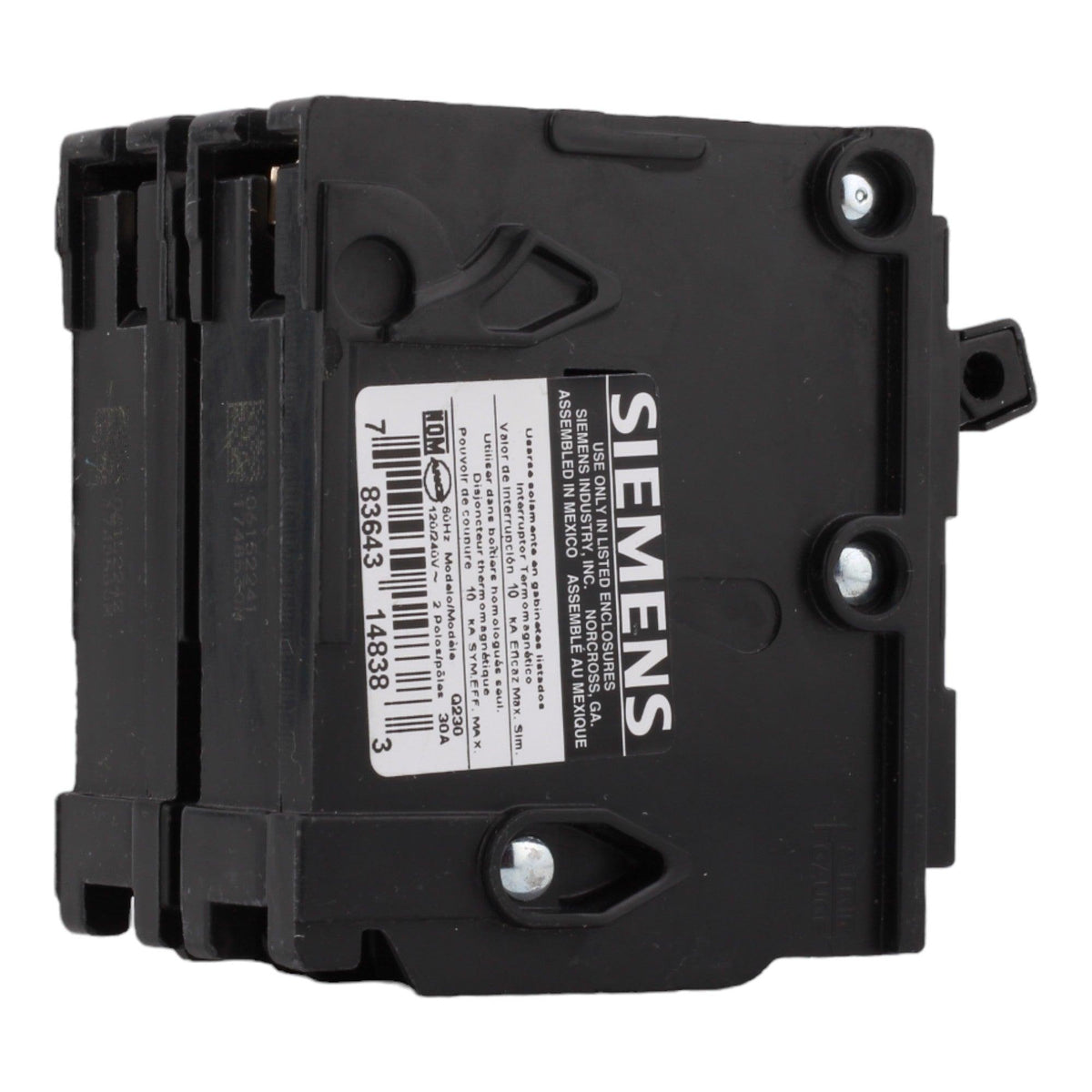 Siemens Q230 30 Amp Double Pole Circuit Breaker, Thermal Magnetic Trip, 120/240V, Plug-In, UL Listed - Image 5