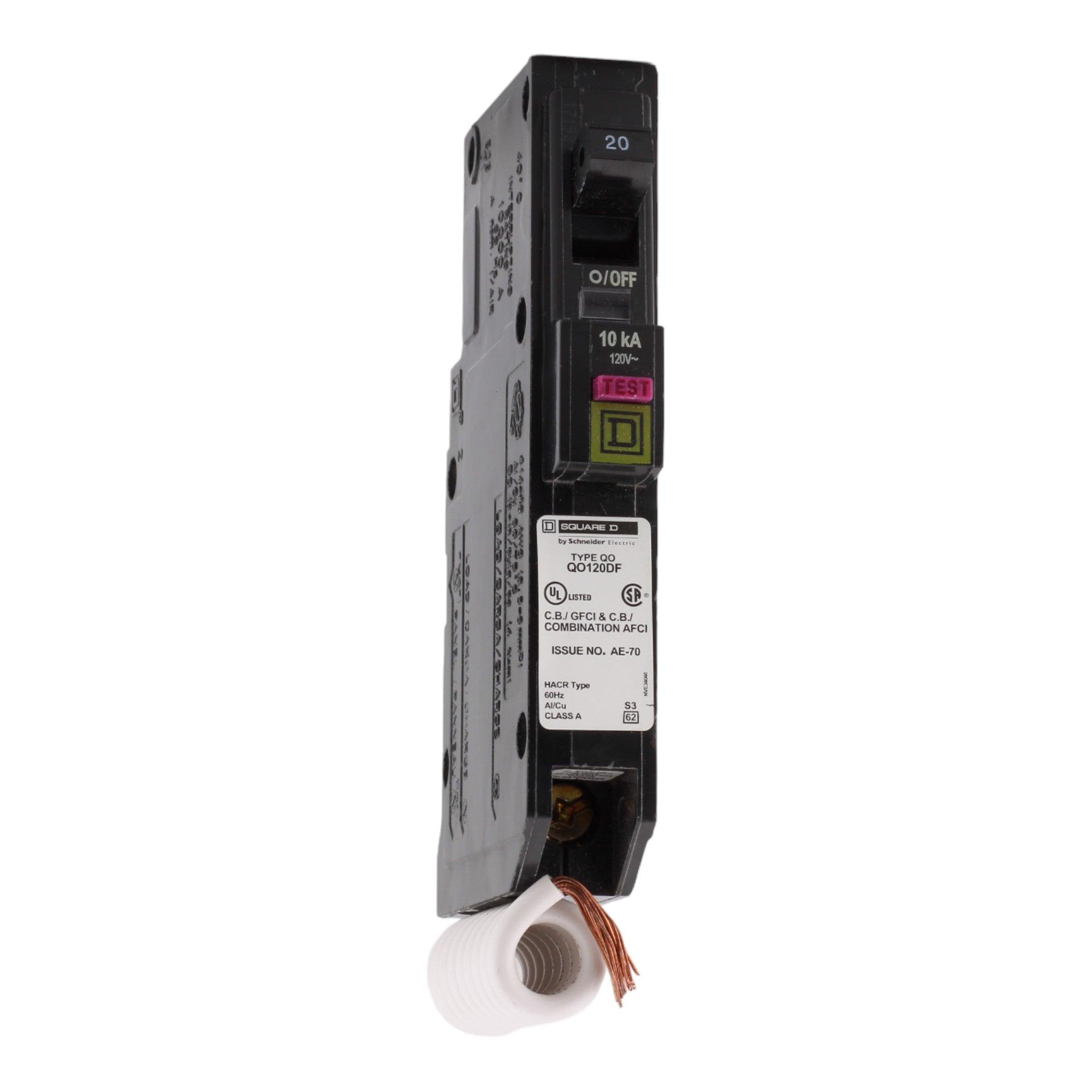 Square D QO QO120DF 20A 1P 120V AFCI/GFCI Circuit Breaker - Image 2