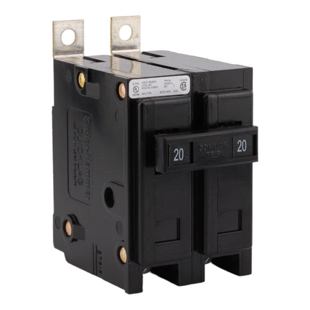 Eaton BAB2020, 20A, 120/240V, 2-Pole, 10kAIC, Quicklag Industrial Thermal-Magnetic Circuit Breaker, Bolt-On