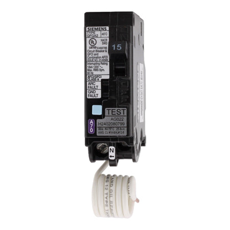 Siemens Q115DF 15 Amp Single Pole 120V Pigtail-Neutral AFCI/GFCI Dual Function Circuit Breaker UL - Image 2